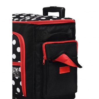 Сумка-чемодан Prym для швейной машины, черная в белый горох